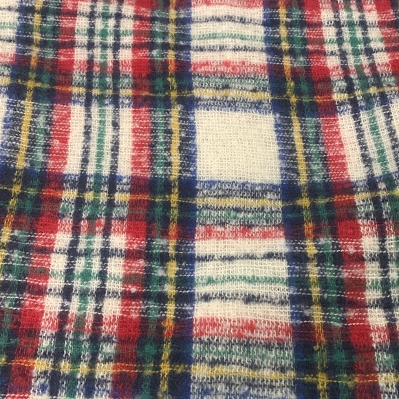 St Johns Bay Ivory Stewart Plaid Soft Wrap Shawl Hap Women's 76" x 28" NWT - Picture 8 of 8